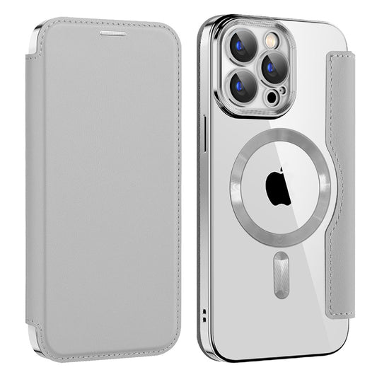 Θήκη MagSafe για Apple iPhone 15 Pro, Techsuit, SmartMag Book, Γκρι