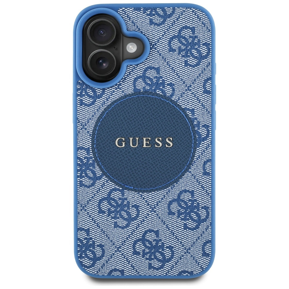 Θήκη MagSafe για Apple iPhone 16, Guess, 4G Circle Classic Logo, Μπλε