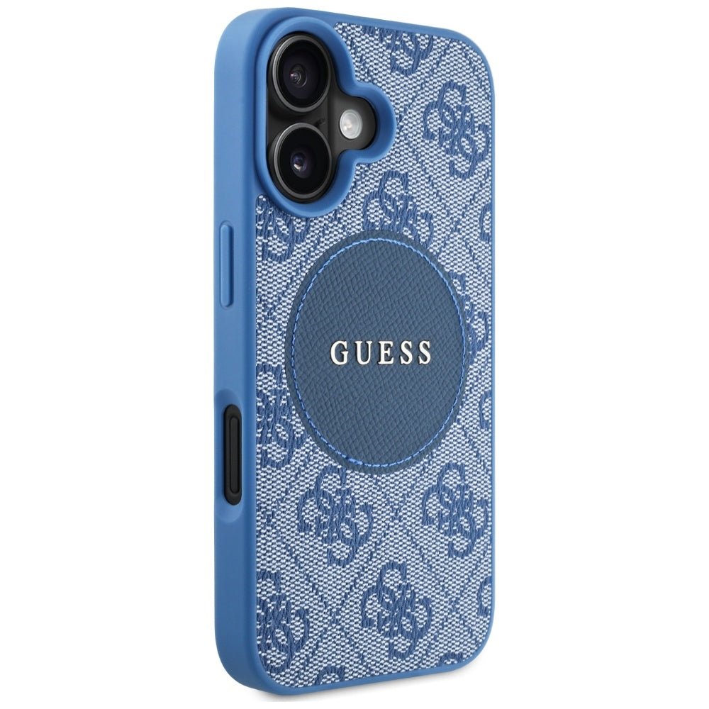 Θήκη MagSafe για Apple iPhone 16, Guess, 4G Circle Classic Logo, Μπλε