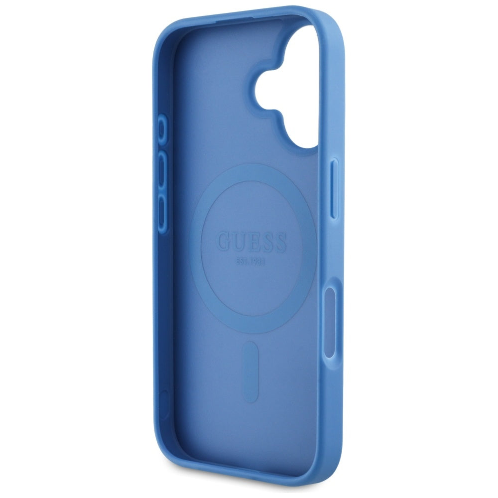 Θήκη MagSafe για Apple iPhone 16, Guess, 4G Circle Classic Logo, Μπλε