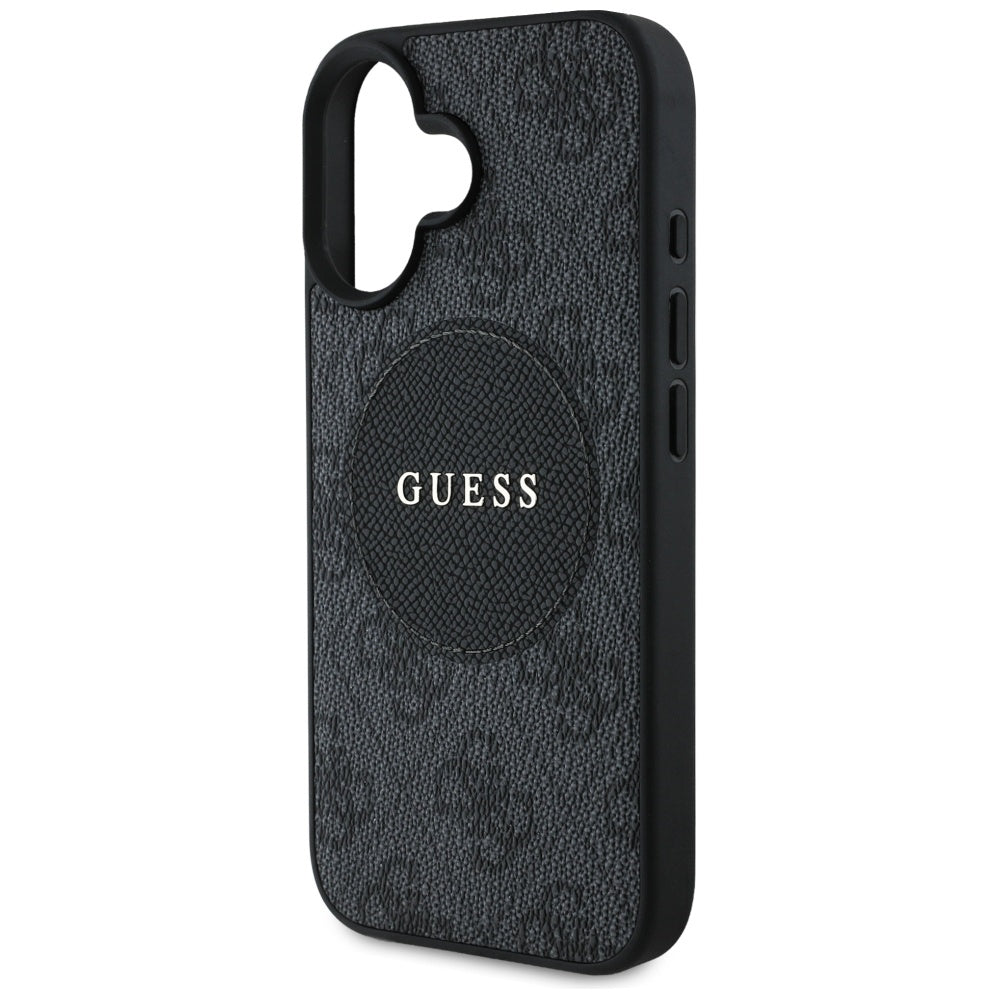 Θήκη MagSafe για Apple iPhone 16, Guess, 4G Circle Classic Logo, Μαύρη