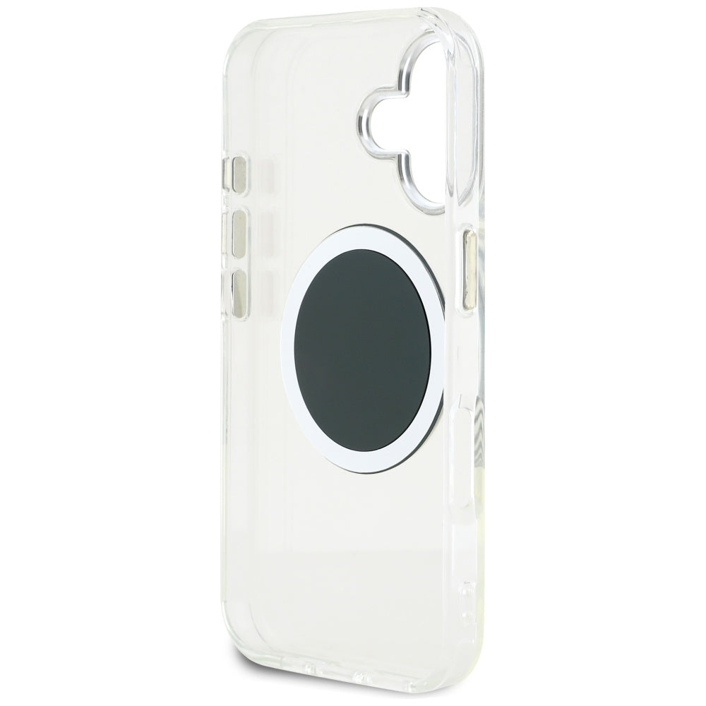 Θήκη MagSafe για Apple iPhone 16, Guess, IML Metal Colored Circle, Μαύρη