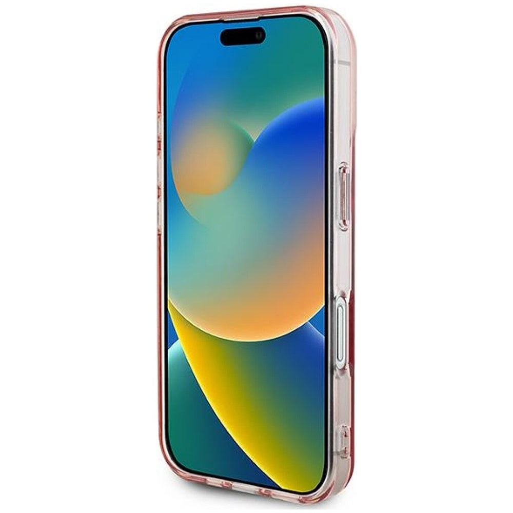 Θήκη MagSafe για Apple iPhone 16, Guess, IML Rhinestones Ring, Ροζ GUHMP16SPFTDTEP