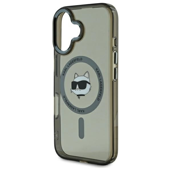 Θήκη MagSafe για Apple iPhone 16, Karl Lagerfeld, IML Metal Choupette's Head, Μαύρη