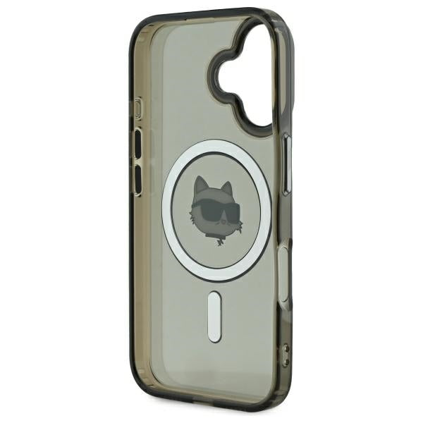 Θήκη MagSafe για Apple iPhone 16, Karl Lagerfeld, IML Metal Choupette's Head, Μαύρη