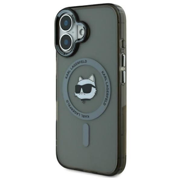 Θήκη MagSafe για Apple iPhone 16, Karl Lagerfeld, IML Metal Choupette's Head, Μαύρη