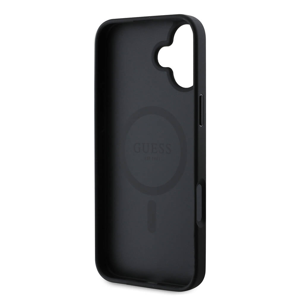 Θήκη MagSafe για Apple iPhone 16 Plus, Guess, 4G Printed Stripes, Μαύρη