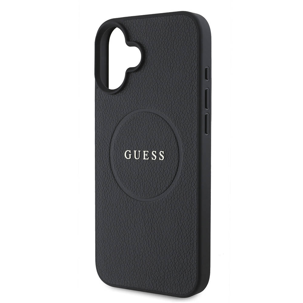 Θήκη MagSafe για Apple iPhone 16 Plus, Guess, Grained Gold Ring, Μαύρη