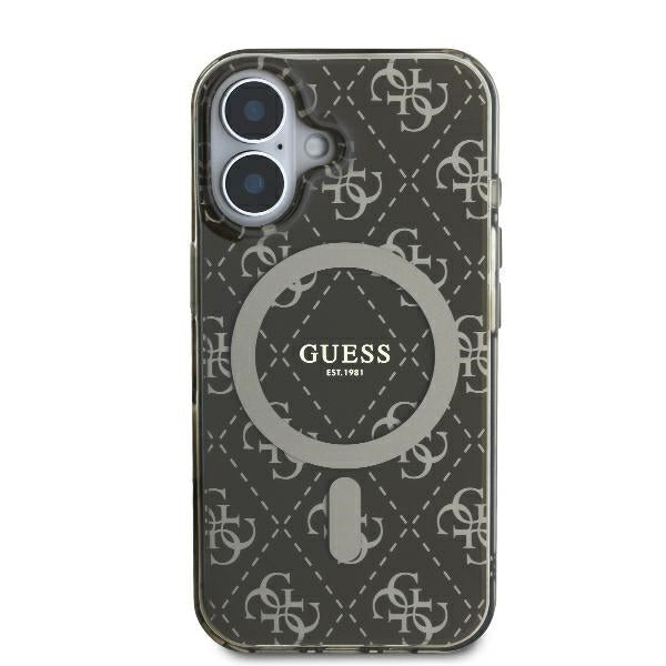 Θήκη MagSafe για Apple iPhone 16 Plus, Guess, IML 4G Background, Καφέ