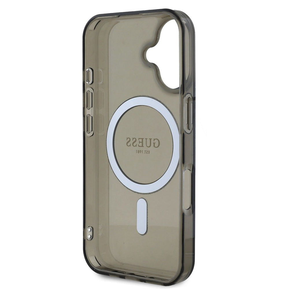 Θήκη MagSafe για Apple iPhone 16 Plus, Guess, IML Glitter Circle, Μαύρη