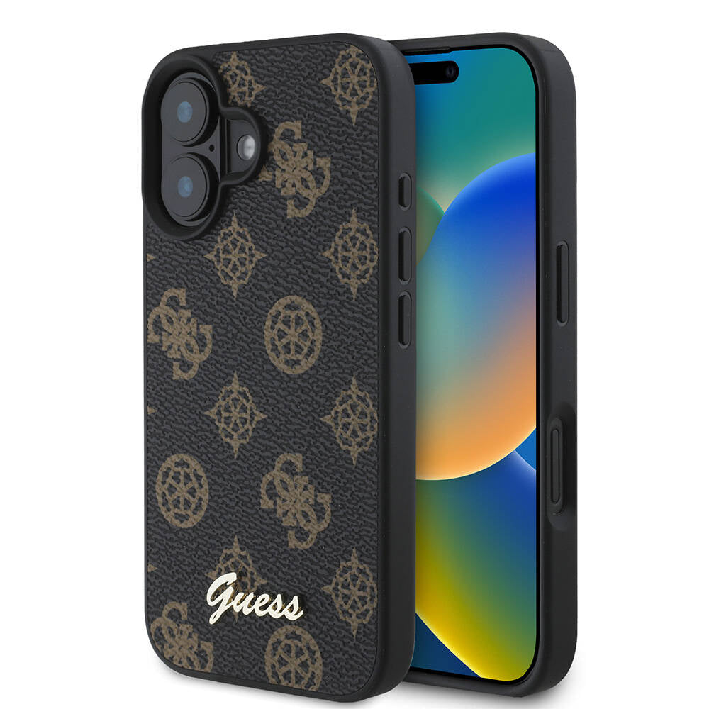 Θήκη MagSafe για Apple iPhone 16 Plus, Guess, Peony Script, Μαύρη