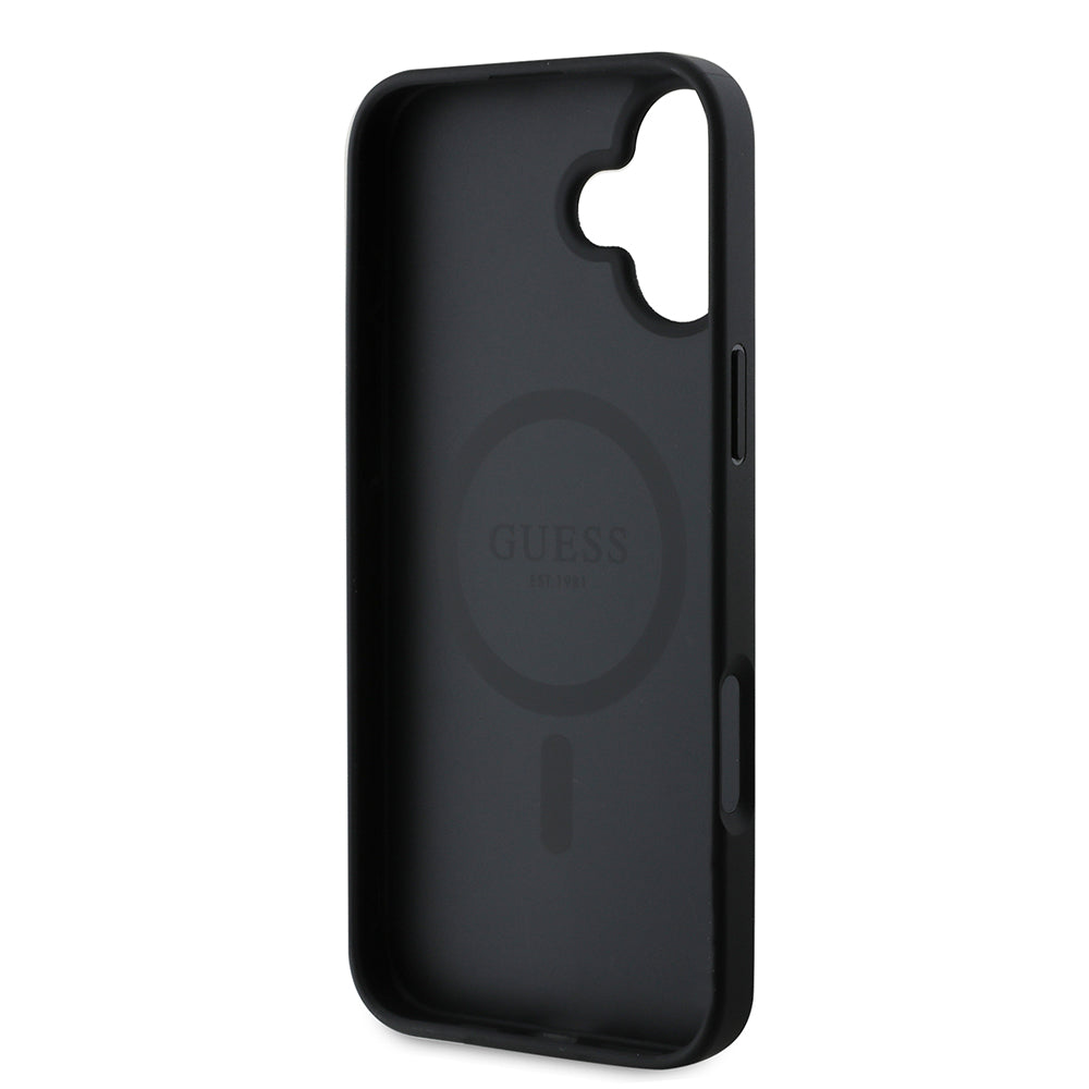 Θήκη MagSafe για Apple iPhone 16 Plus, Guess, Saffiano Classic Logo, Μαύρη