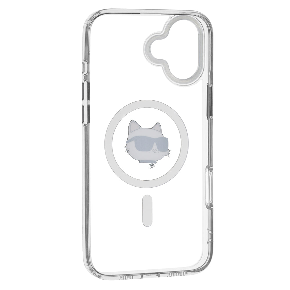 Θήκη MagSafe για Apple iPhone 16 Plus, Karl Lagerfeld, IML Metal Choupette's Head, Λευκή