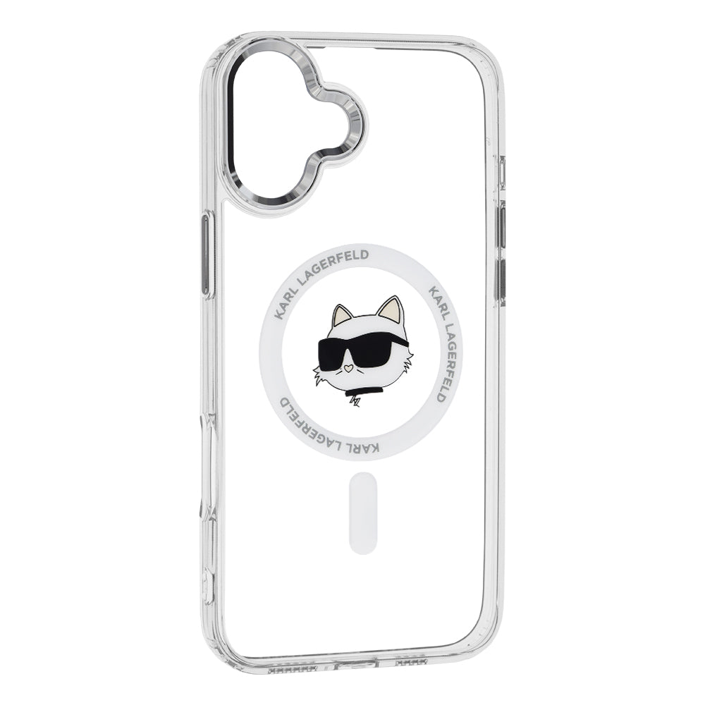 Θήκη MagSafe για Apple iPhone 16 Plus, Karl Lagerfeld, IML Metal Choupette's Head, Λευκή