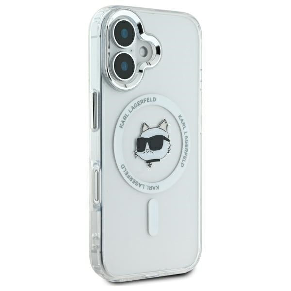 Θήκη MagSafe για Apple iPhone 16 Plus, Karl Lagerfeld, IML Metal Choupette's Head, Λευκή