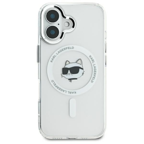Θήκη MagSafe για Apple iPhone 16 Plus, Karl Lagerfeld, IML Metal Choupette's Head, Λευκή