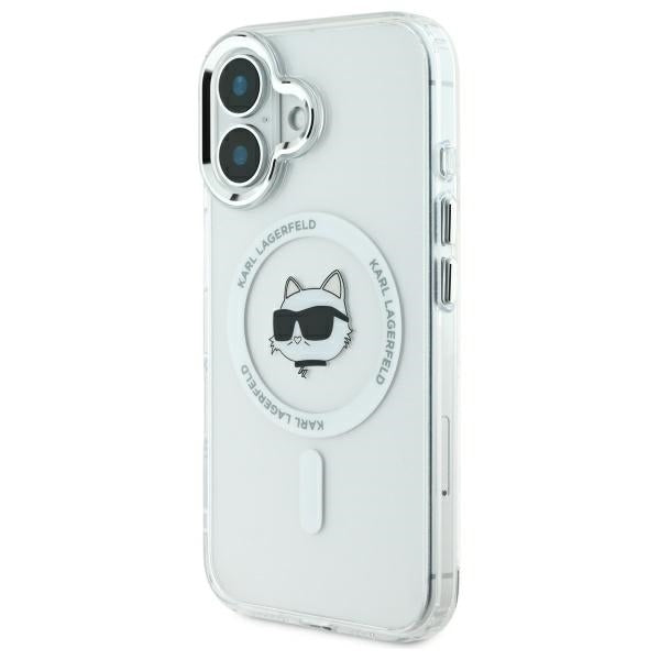 Θήκη MagSafe για Apple iPhone 16 Plus, Karl Lagerfeld, IML Metal Choupette's Head, Λευκή