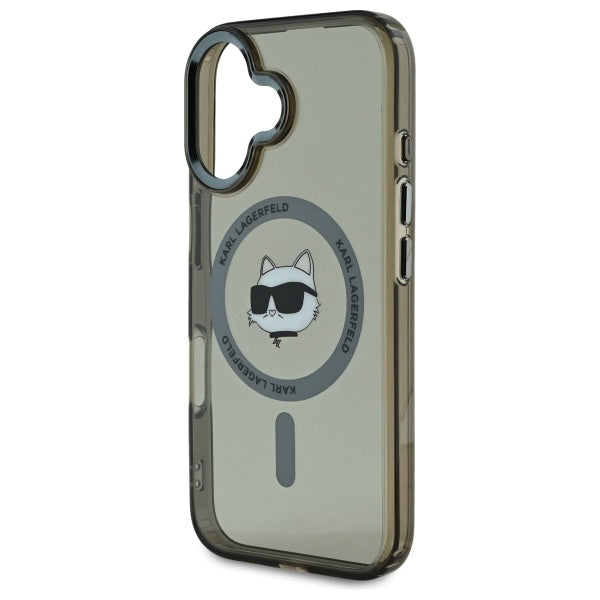 Θήκη MagSafe για Apple iPhone 16 Plus, Karl Lagerfeld, IML Metal Choupette's Head, Μαύρη