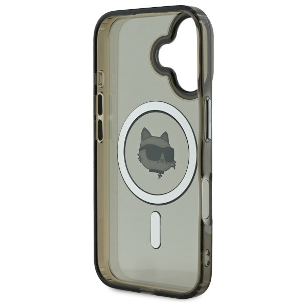 Θήκη MagSafe για Apple iPhone 16 Plus, Karl Lagerfeld, IML Metal Choupette's Head, Μαύρη