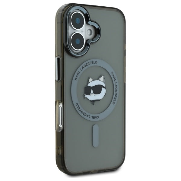 Θήκη MagSafe για Apple iPhone 16 Plus, Karl Lagerfeld, IML Metal Choupette's Head, Μαύρη