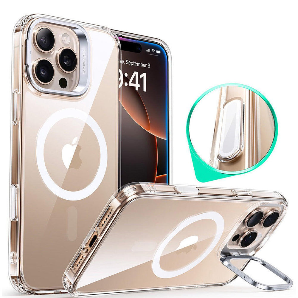 Θήκη MagSafe για Apple iPhone 16 Pro, ESR, Classic Hybrid Kickstand Slide, Διαφανής