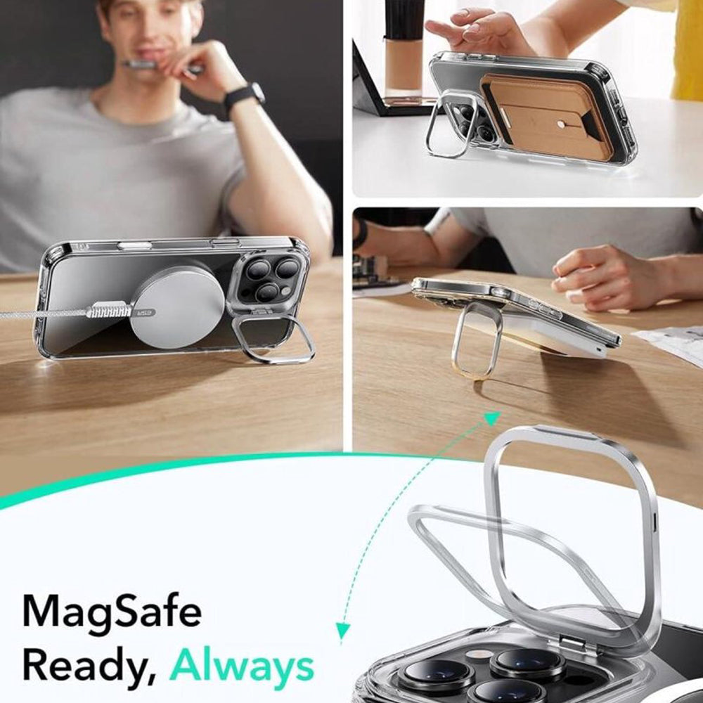 Θήκη MagSafe για Apple iPhone 16 Pro, ESR, Classic Hybrid Kickstand Slide, Διαφανής
