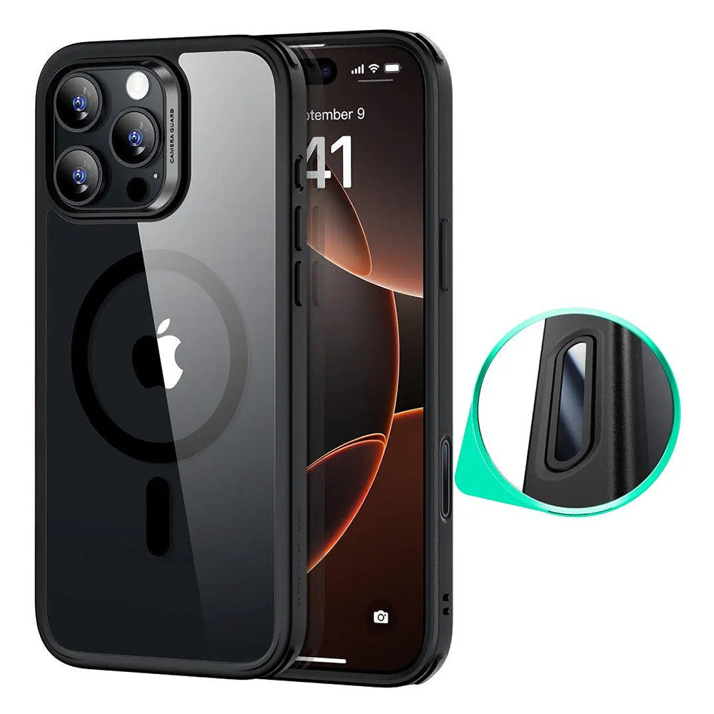 Θήκη MagSafe για Apple iPhone 16 Pro, ESR, Classic Hybrid Slide, Διάφανη Μαύρη