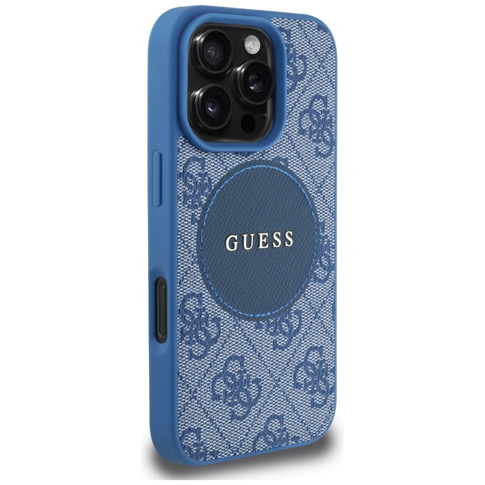 Θήκη MagSafe για Apple iPhone 16 Pro, Guess, 4G Circle Classic Logo, Μπλε