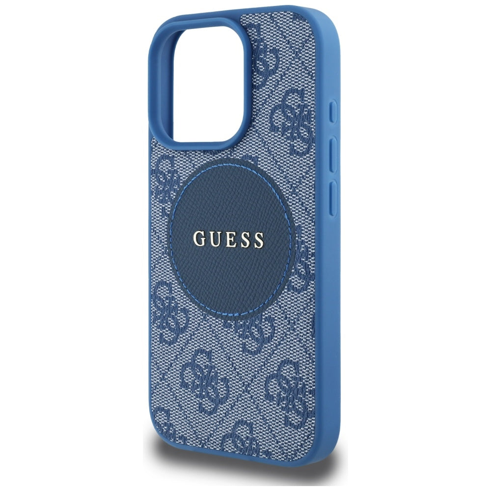 Θήκη MagSafe για Apple iPhone 16 Pro, Guess, 4G Circle Classic Logo, Μπλε