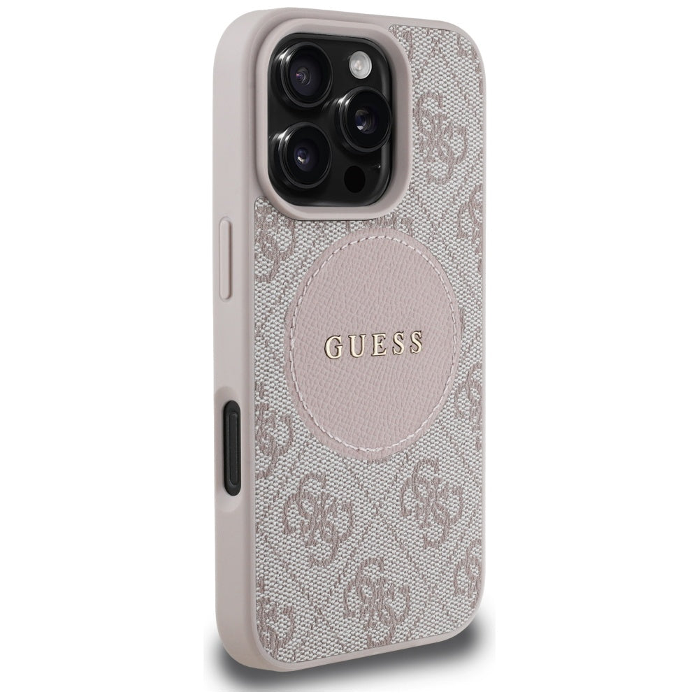 Θήκη MagSafe για Apple iPhone 16 Pro, Guess, 4G Circle Classic Logo, Ροζ