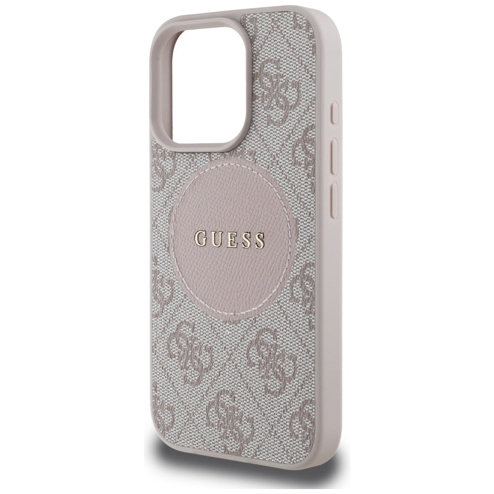 Θήκη MagSafe για Apple iPhone 16 Pro, Guess, 4G Circle Classic Logo, Ροζ