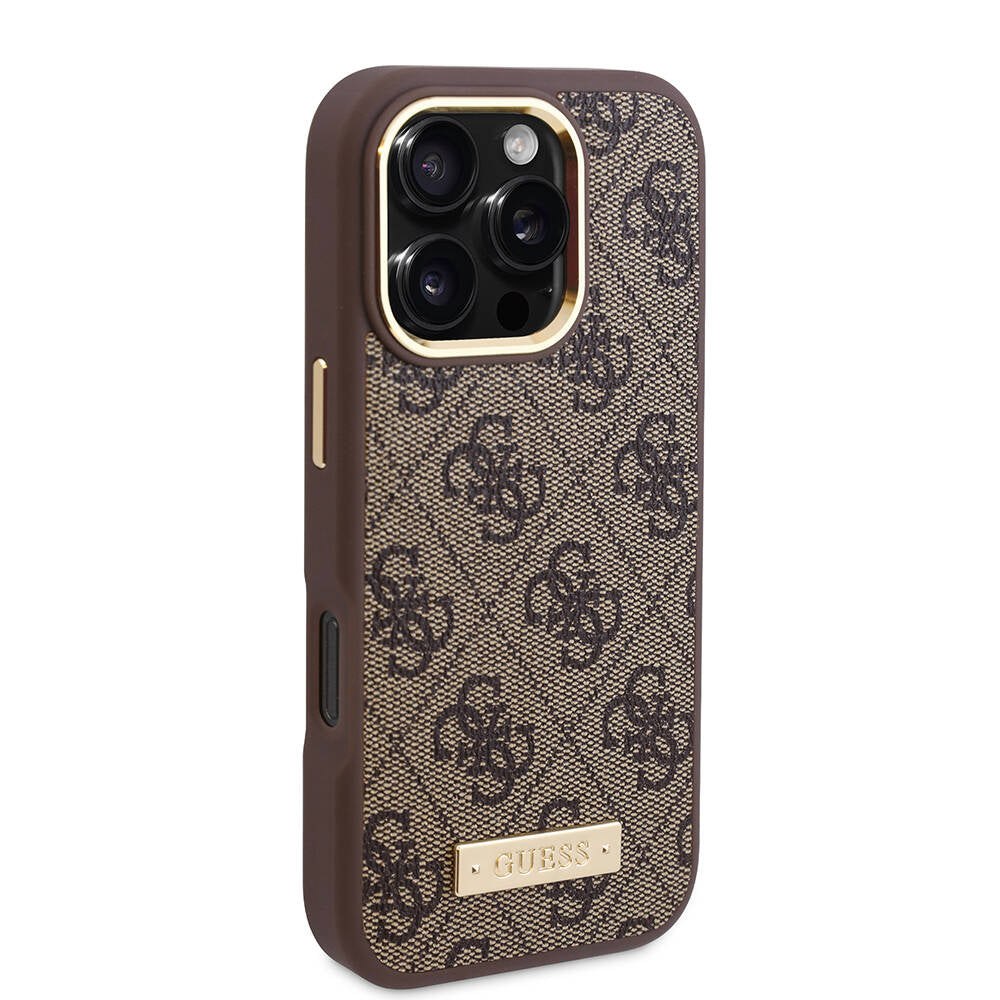 Θήκη MagSafe για Apple iPhone 16 Pro, Guess, 4G Logo Plate, Μπλε