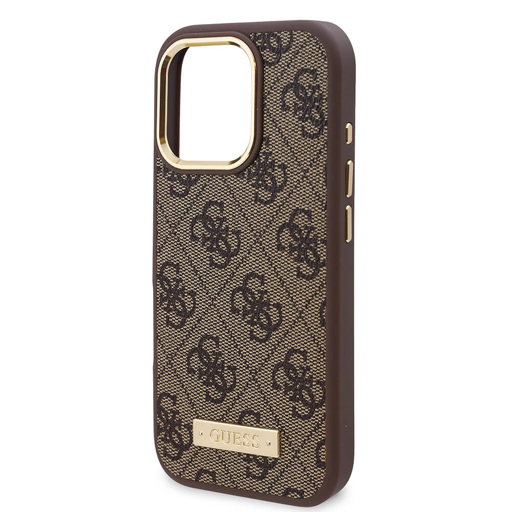 Θήκη MagSafe για Apple iPhone 16 Pro, Guess, 4G Logo Plate, Μπλε
