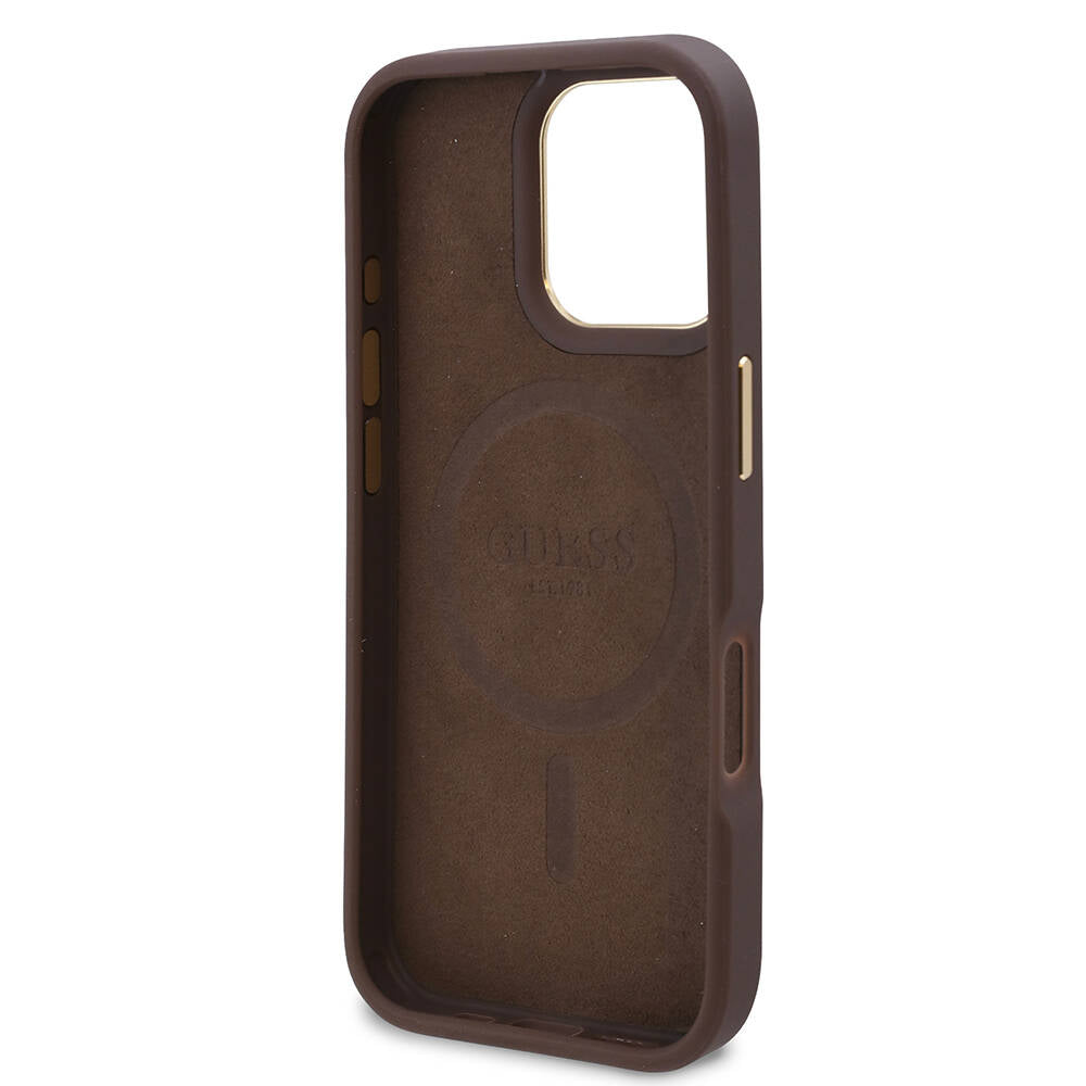 Θήκη MagSafe για Apple iPhone 16 Pro, Guess, 4G Logo Plate, Μπλε