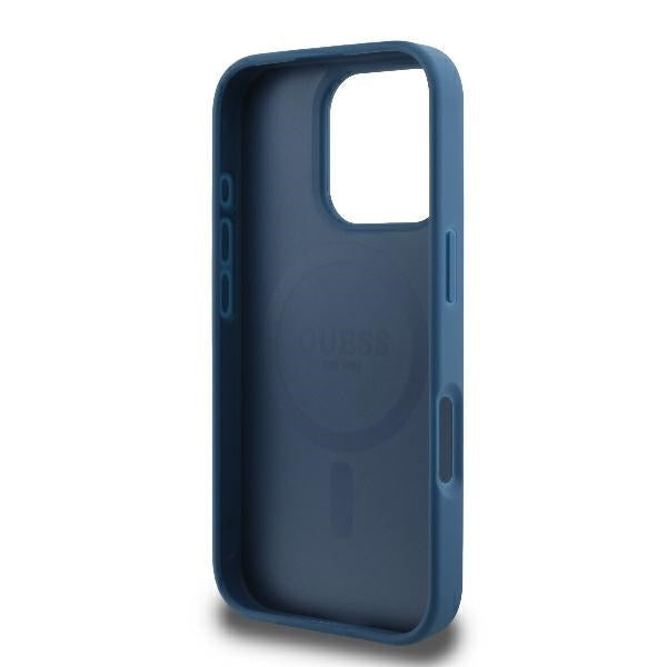 Θήκη MagSafe για Apple iPhone 16 Pro, Guess, 4G Printed Stripes, Μπλε