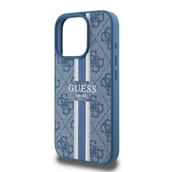 Θήκη MagSafe για Apple iPhone 16 Pro, Guess, 4G Printed Stripes, Μπλε