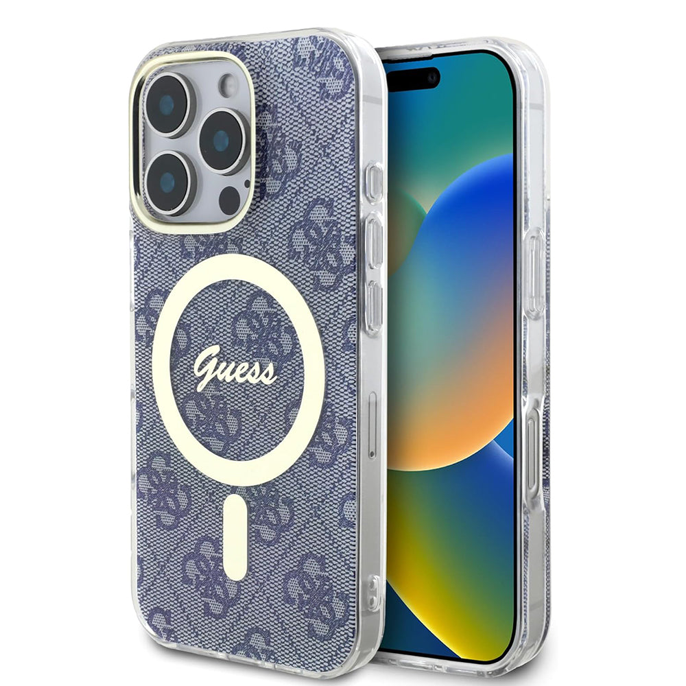 Θήκη MagSafe για Apple iPhone 16 Pro, Guess, IML 4G, Μπλε