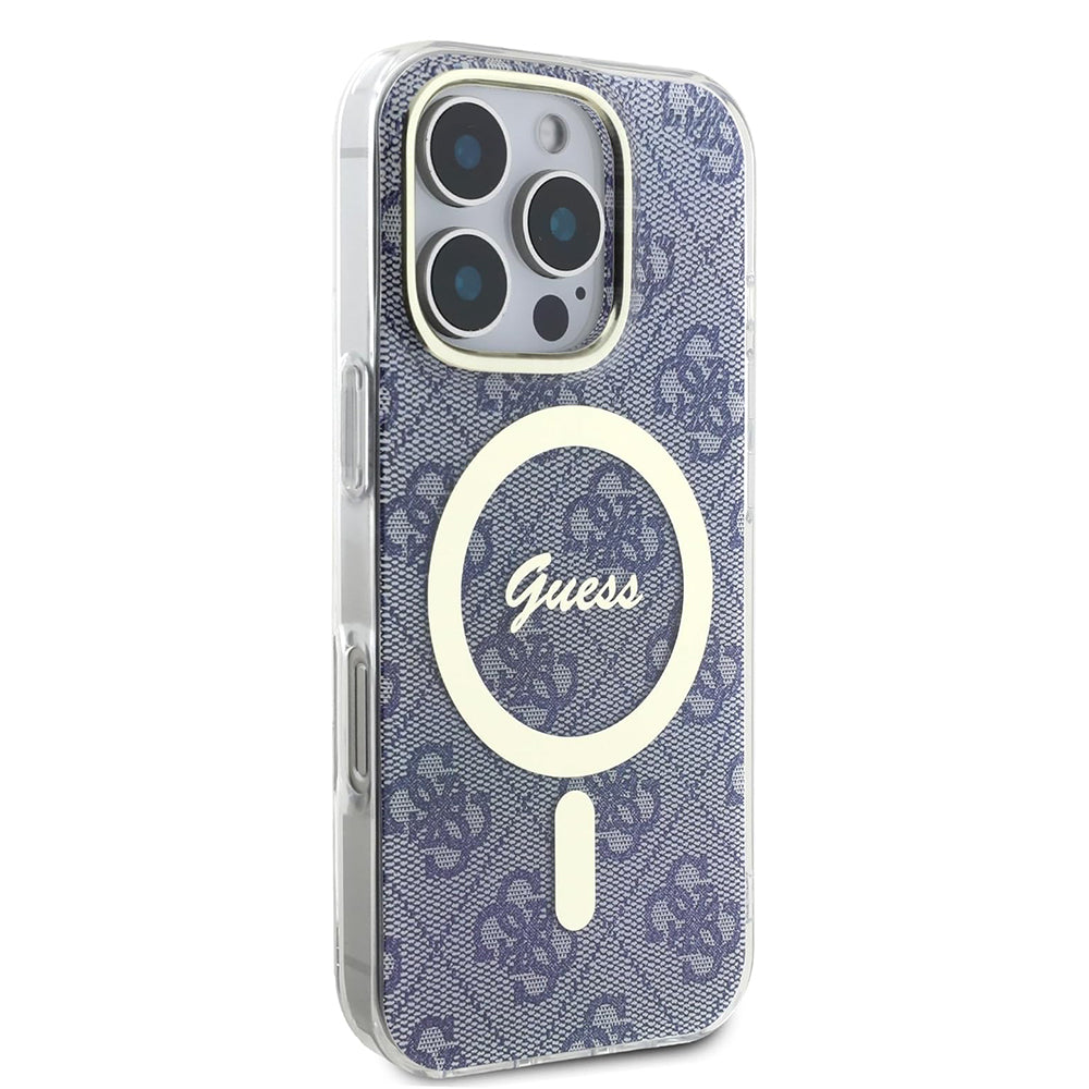 Θήκη MagSafe για Apple iPhone 16 Pro, Guess, IML 4G, Μπλε