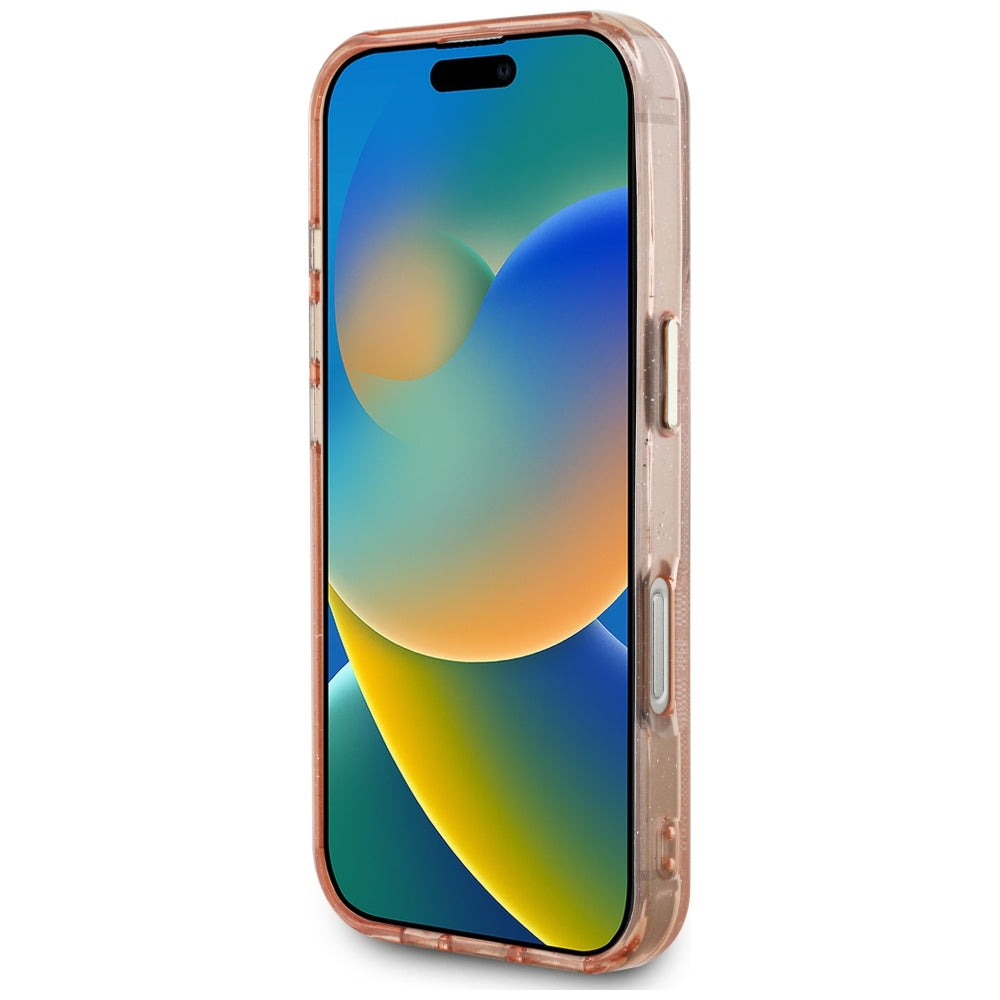 Θήκη MagSafe για Apple iPhone 16 Pro, Guess, IML Glitter 4G Circle Triangle, Ροζ