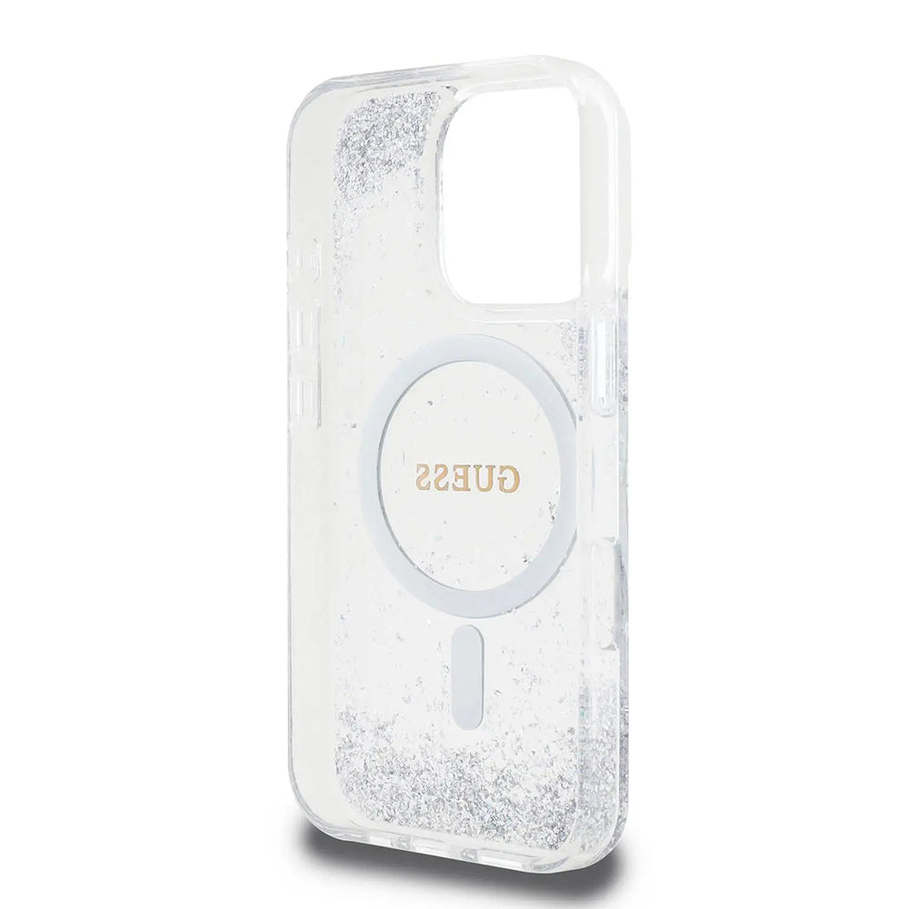 Θήκη MagSafe για Apple iPhone 16 Pro, Guess, IML Glitter Gradient, Ασημί