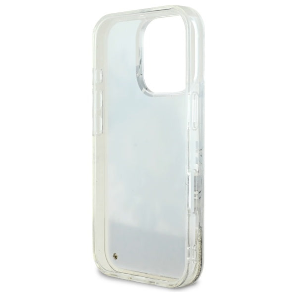 Θήκη MagSafe για Apple iPhone 16 Pro, Guess, Liquid Glitter Flower, Μπεζ