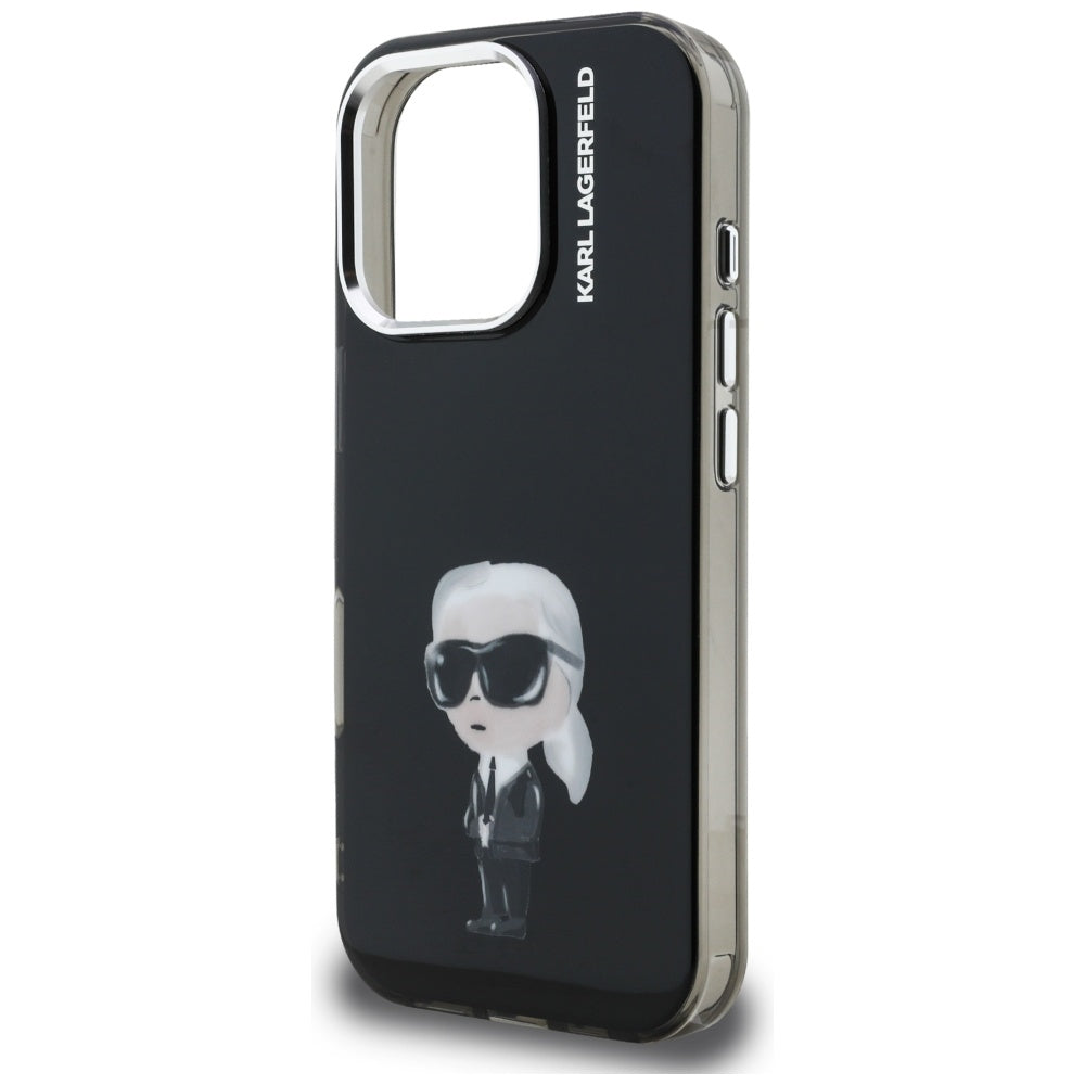 Θήκη MagSafe για Apple iPhone 16 Pro, Karl Lagerfeld, IML Aquarelle Logo Karl, Μαύρη