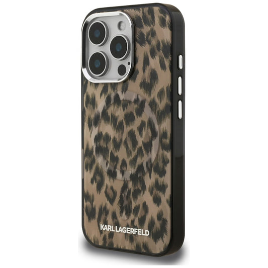 Θήκη MagSafe για Apple iPhone 16 Pro, Karl Lagerfeld, IML Leopard Pattern, Καφέ
