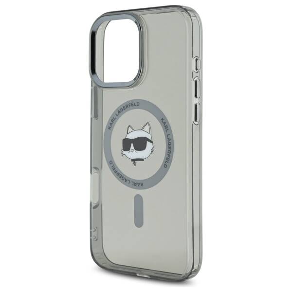 Θήκη MagSafe για Apple iPhone 16 Pro, Karl Lagerfeld, IML Metal Choupette's Head, Μαύρη