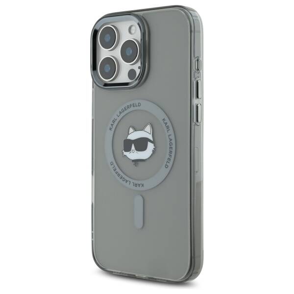 Θήκη MagSafe για Apple iPhone 16 Pro, Karl Lagerfeld, IML Metal Choupette's Head, Μαύρη