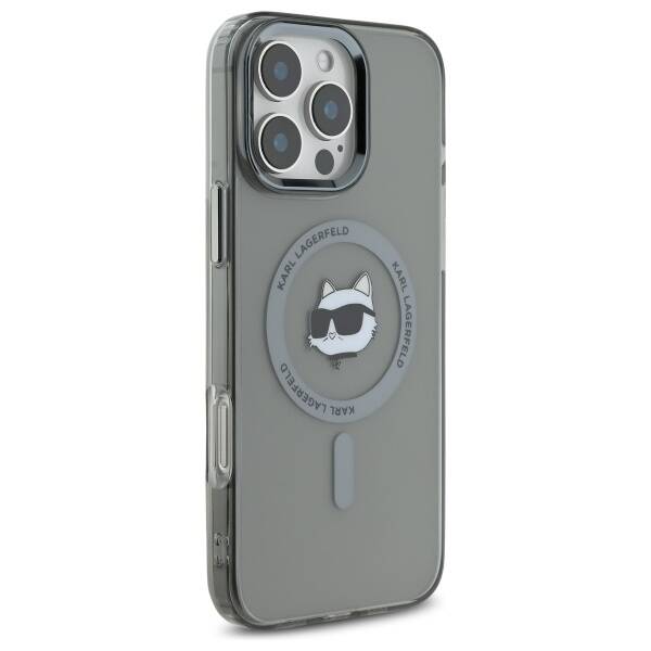 Θήκη MagSafe για Apple iPhone 16 Pro, Karl Lagerfeld, IML Metal Choupette's Head, Μαύρη