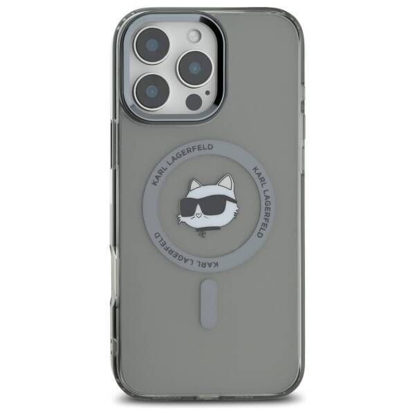 Θήκη MagSafe για Apple iPhone 16 Pro, Karl Lagerfeld, IML Metal Choupette's Head, Μαύρη