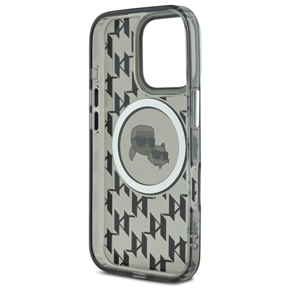Θήκη MagSafe για Apple iPhone 16 Pro, Karl Lagerfeld, IML Monogram Karl & Choupette's Heads, Μαύρη