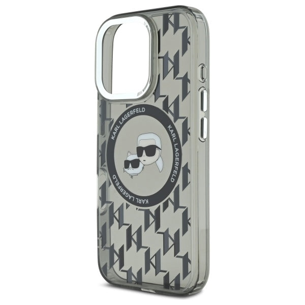 Θήκη MagSafe για Apple iPhone 16 Pro, Karl Lagerfeld, IML Monogram Karl & Choupette's Heads, Μαύρη