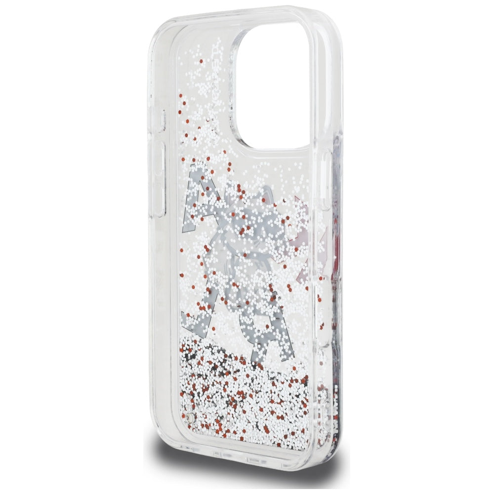Θήκη MagSafe για Apple iPhone 16 Pro, Karl Lagerfeld, Liquid Glitter Choupette Logo, Διαφανής